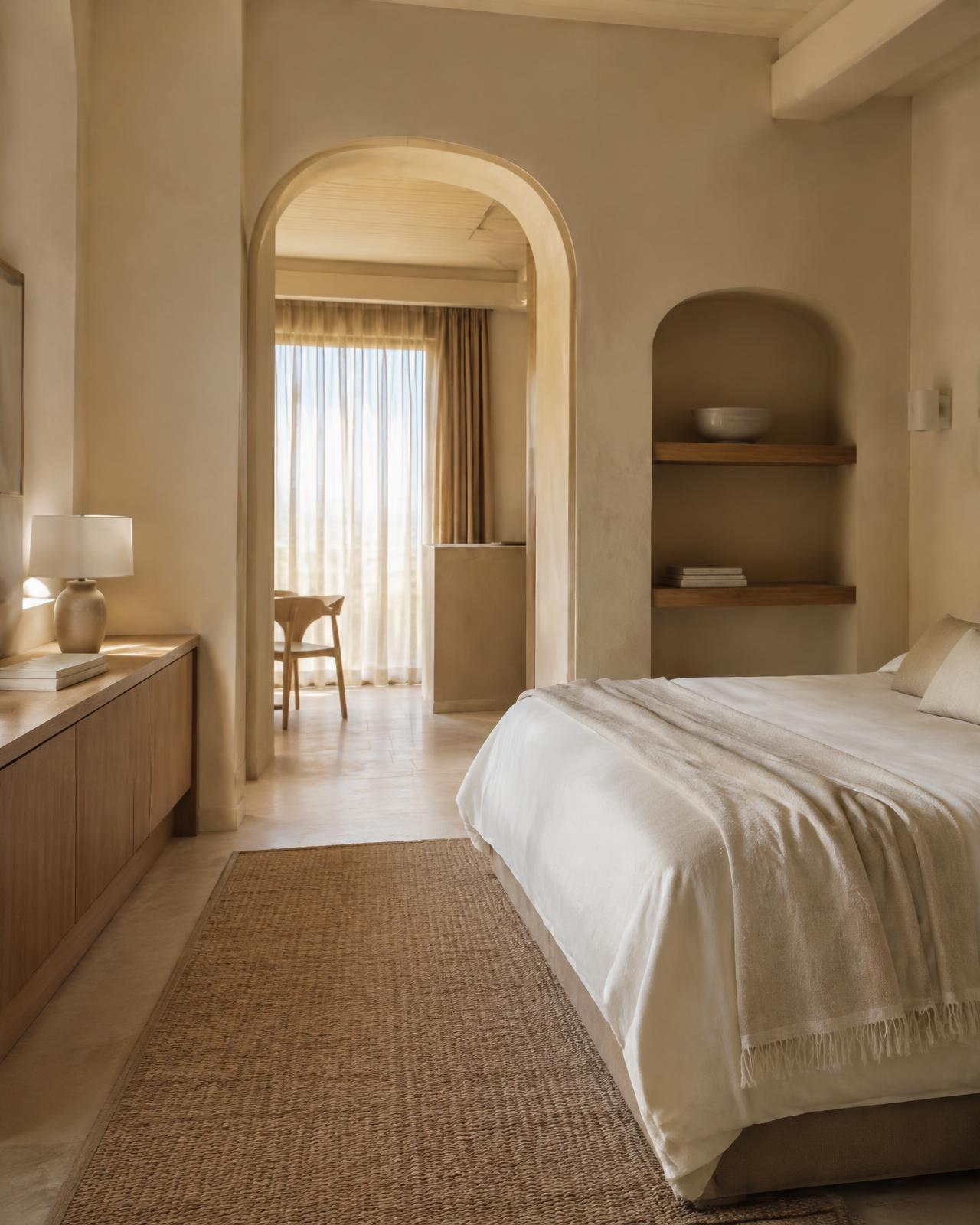 Professionally designed guest suite with a European city view